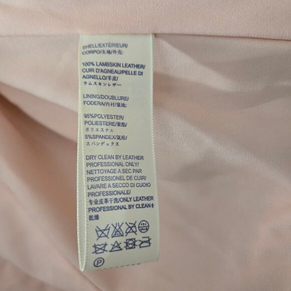 Rebecca Minkoff Wes Perforated Leather Moto Jacket Blush Pink Size Medium - Picture 7 of 8